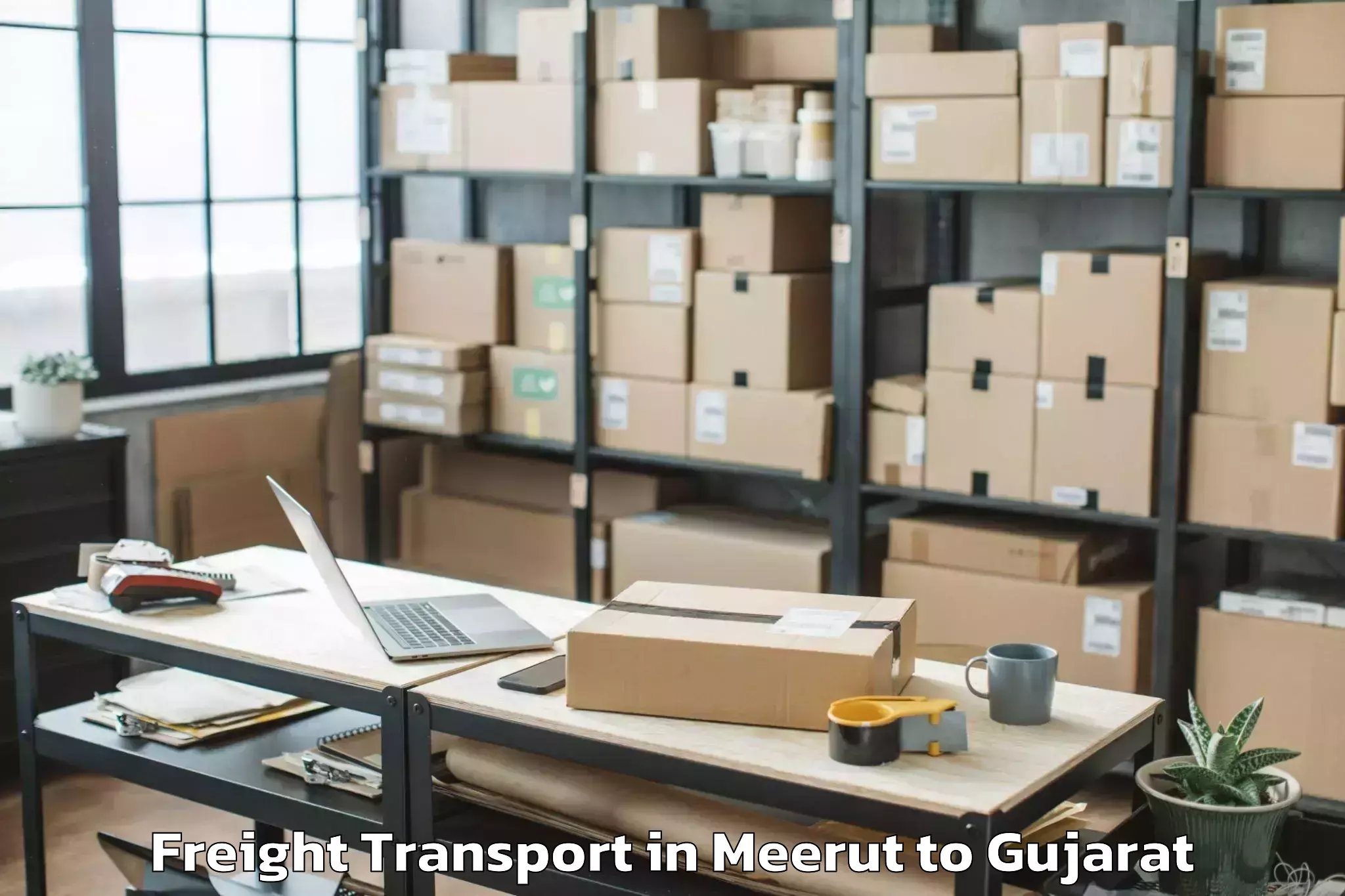 Book Your Meerut to Kadi Sarva Vishwavidyalaya Gan Freight Transport Today